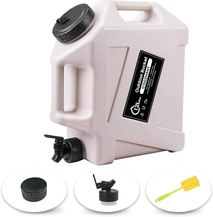 3.2 Gallon/5 Gallon Water Containers with Spigot, BPA Free Water Jug, Military Green Water Tank, Multifunction Water Storage Containers for Camping Outdoor Hiking,Emergency Stroage