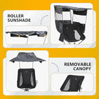 Nice C Camping Chair with Canopy, Compact Chair with Shade, Ultralight Umbrella Fishing Chairs, Portable Backpack Chairs, Lightweight, Travel, Picnic, Festival, Hiking, Sports (2 Pack Black)