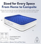 King Koil Premium California King Size Air Mattress with Built-in Pillow & Patented High-Speed Built in Pump, 20" King Size Premium Double High Airbed for Home, Camping & Guests, 1-Year Warranty
