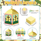24 Sets Easter Crafts with LED Candle Light He is Risen Tissue Paper Resurrection Craft DIY VBS Christ Suncatchers Lanterns Hanging for Fun Home Activities Sunday School Christian Decoration