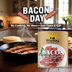 Werling Fully Cooked Canned Bacon 12 oz – Ready to Eat Smoked Bacon, Shelf Stable up to 5 Years, Long-Term Food Storage, Emergency Survival Food, Camping & Hiking Meals, Pantry Staple, No Refrigeration Required, Canned Meat, Pack of 12