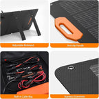 GRECELL 100W Solar Panel, 21.5V Portable Foldable Solar Panel 24% High Efficiency with Fast Charger and Adjustable Kickstand for Power Station, Solar Cell Charger for Outdoor Camping RV Van Travel