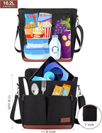 JOYHILL Lunch Bag - Insulated, Leakproof Lunch Tote with Shoulder Strap for Adults - Work, Picnic, Camping, Beach (C-BLACK)