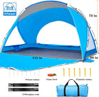 Beach Tent, Portable Sun Shelter for 2/3/4/6-8 Person with UPF 50+ UV Protection, Easy Setup Waterproof Beach Shade Canopy Cabana for Family Outdoor and Picnics, Fishing with Carrying Bag
