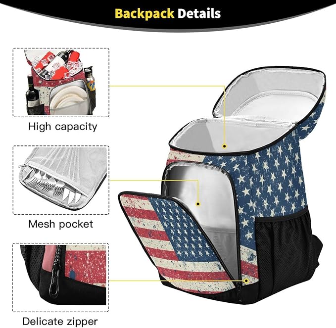 Cooler Backpack Leakproof Backpack Cooler Insulated Lunch Cooler Bag 30 Cans Camping Coolers for Beach Camping Hiking