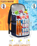 Capolo Cooler Backpack Insulated Waterproof for Women Men,36/45 Cans Lunch Backpack Coolers Leak Proof Soft Cooler Bag Ice Chest for Camping Beach