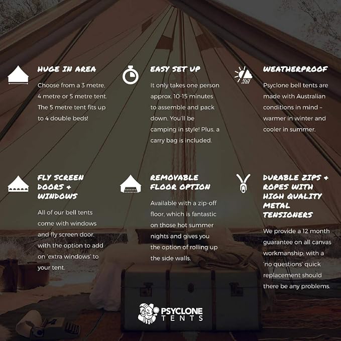 Psyclone Tents for Family Camping, Glamping, Hiking and Festival