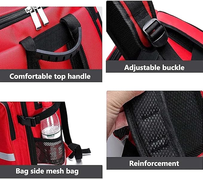 Portable First Aid Kit, Medical Emergency Survival Bag, First Responder Trauma Backpack, for Home Health Camping Field Trips(Orange)