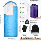 Tranqun 5 Packs Sleeping Bags for Homeless 5 Winter Beanies 5 Gloves Adults 0 Degree Camping Sleeping Bag Waterproof Lightweight for Donation Shelter