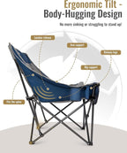 KingCamp Oversized XL Camping Chair, Heavy Duty 500lbs Folding Couch for Adults, Padded Large Comfortable Sofa Seat with Cooler Bag Cup Holder for Outdoor Sports Fishing Patio Lawn