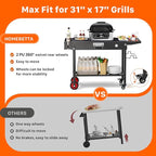 Portable Grill Table Cart with Wheels Foldable Blackstone Griddle Stand for 17"/22" Griddles, Ninja Woodfire Grill & Weber, Outdoor BBQ Prep Table with Storage Shelf Caddy for Camping, Tailgating