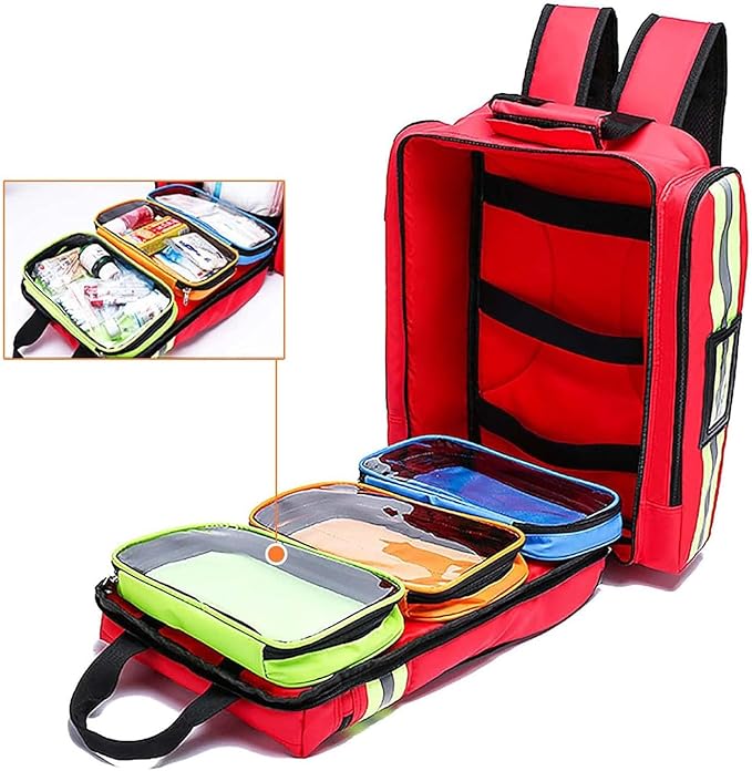 Waterproof Medical First Aid Bag, Multi-Pocket Emergency Treatment Backpack, for Hiking Travel Field Trips Camping Well