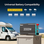 2000W Pure Sine Wave Power Inverter, 12V DC to 120V AC, 4000W Peak Power, 16.4FT Remote Controller, Solar/Car/RV Inverter for Emergency Backup, Off-Grid Living, Camping, Truck, Outdoor
