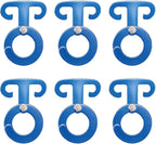 TRIWONDER Ultralight Aluminum T-Ring Hooks, Paracord Tension Camp Hooks Guyline Cord Adjuster for Tent Camping Hiking Backpacking Outdoor Activity (Blue - 6 Pack)
