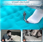 Double Sleeping Pad for Camping, Extra Thickness Inflatable Sleeping Mat with Pillow Built-in Pump, Inflatable & Compact Camping Hiking Traveling