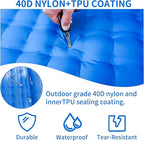 78in x 29in x 5in Camping Sleeping Pad, Upgraded Durable Waterproof Compact Traveling Air Mattress, Built-in Foot Pump, Ultralight Inflatable Sleeping Mat for Backpacking, Hiking