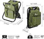 LEADALLWAY Fishing Chair with Cooler Bag Compact Fishing Stool Foldable Camping Chair