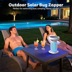 Solar Bug Zapper Outdoor, Mosquito Zapper Outdoor Waterproof Electric Fly Zapper Rechargeable Mosquito Killer with Solar Panel, 4200V Fly Trap Indoor for Home Backyard, Patio, Garden, Camping