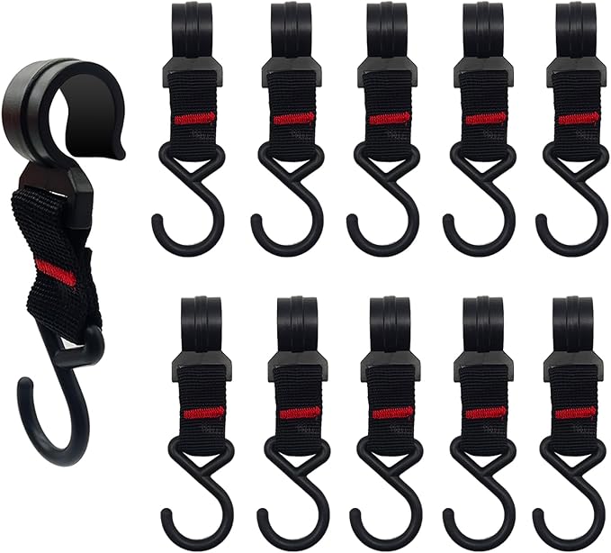 12 PCS Ice Fishing Shelters Hooks, Coat Hooks Hanger Hanging Ice Shanty Camping Light Cookware Hanger Hooks Pots Hanging Hooks Camping Bag Stroller, Hanging Storage Fishing&Hunting Accessories