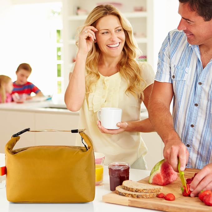 YUDANSI Fashion Lunch Bags for Men Women- Reusable Insulated Leakproof Lunch Box Tote Bag, Cool Bags for Adults,Thermal Cooler Bag for Work Picnic Travel -8L (Yellow)