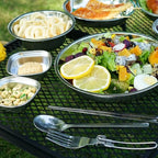 22-piece Portable Dinner Plate Self-driving Barbecue Soup Bowl Dish Set for Outdoor Camping Hiking Tableware