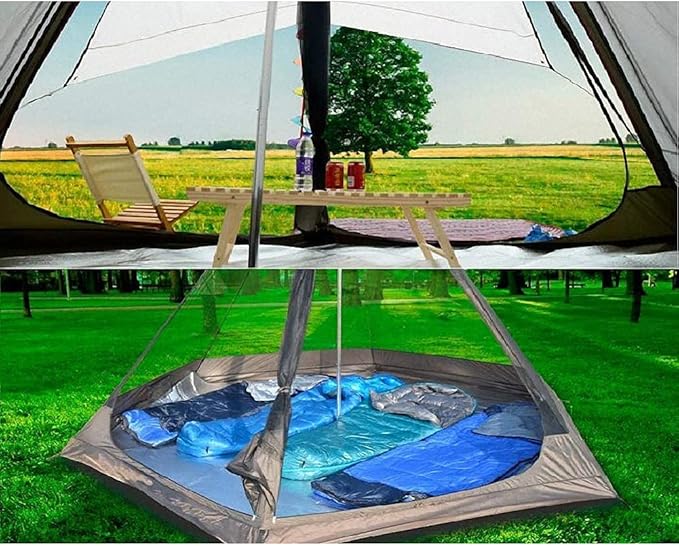 GeRRiT Tent Outdoor Waterproof Double Layer Camping Tower Tent Family Camping Tent Yurt Teepee Tent for Outdoor Hiking 3-4 Person