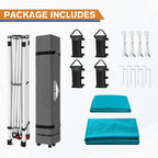 EAGLE PEAK Commercial Canopy 10x10 Pop Up Canopy Tent with 1 Sidewall, Easy Setup Heavy Duty Instant Event Shelter for Vendors & Markets, Outdoor Sun Shade, Turquoise