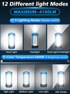 Rechargeable Camping Light with Metal Stand, Freestanding Portable Work Light with 4 LED Heads, Magnetic Work Light Waterproof for Outdoor Emergency, Flashlight with Detachable Tripod