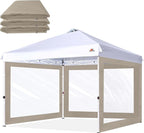SCOCANOPY Clear Window Sidewall for 10x10 Canopy Frame, 3 Pack Sunwalls Only,(Khaki)