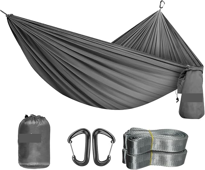 Compatible For Kamperbox Ultralight Hammock Camping Hammock Adjustable Double Size(Dark Grey)