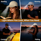 Taximi Unsex LED Baseball Cap, USB Rechargeable Baseball Cap with Light, Adjustable LED Hat Light for Fishing Jogging Camping