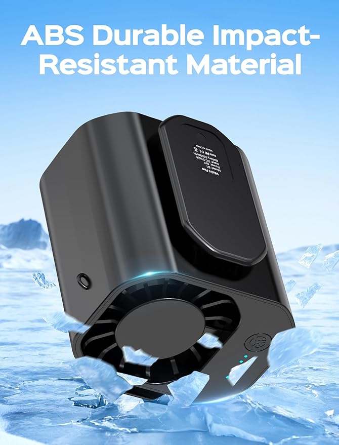 10000PRM Portable Waist Clip Fan, Up to 20Hrs Mini Portable Fan Rechargeable, Belt Clip on Waist Wearable Cooling Fans for Camping, Outdoor, Jobsite - Black