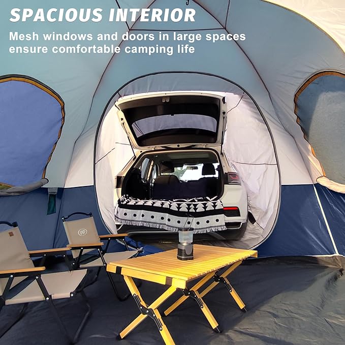 UNP SUV Dome Tent for Camping, Outdoor 6 Person Car Camping Tent, Easy Set Up SUV Tailgate Tent with Rainfly 10' x 10' Vehicle Camping Tent | for Camping, Outdoor, Car Camping Tent, Easy Set Up, SUV Tailgate Tent, with Rainfly