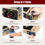 SHINESTAR Dual Fuel Camping Stove with Butane & Propane Compatibility, Portable Stove for Outdoor Cooking, Propane Adapter Hose, Wind Guard and Carrying Case Included (Fuel Not Included)