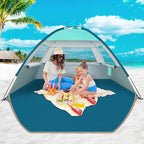 COMMOUDS Beach Tent Sun Shade for 3/4/6/8 Person, UPF 50+ Beach Sun Shelter Canopy Tent, Lightweight, Easy Set Up and Carry
