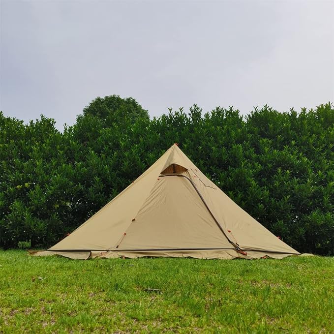 10.5' x 5.2' Camping Tent with Stove Jack Outdoor Teepee Tent for Family Camping Backpacking Hiking,Teepee Tent