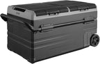 VEVOR Car Refrigerator, 12 Volt Car Refrigerator Fridge, 121.4QT Dual Zone Portable Freezer with Wheels and Handle, -4℉-68℉, 12/24V DC and 100-240V AC Compressor Cooler for Outdoor, Camping