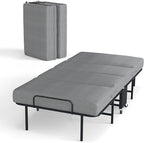 Folding Beds with Mattress, Portable Foldable Bed for Adults, Roll Away Bed Guest on Wheels, Memory Foam Mattress and Metal Frame, Space Saving Fold