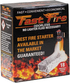 Fast Fire Odorless Fire Starter Cubes – Individually Wrapped Cubes for Grills, Fire Pits, Charcoal Chimneys, Camping & Indoor Fireplaces (18 Count)