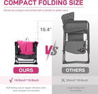 EVER ADVANCED Camping Directors' Chair with Side Table, Portable Folding with Compact Size, Heavy Duty Lawn Chair with Pocket for Camping, Lawn, Sports and Fishing, 400lbs, Pink