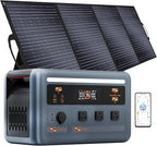 OSCAL 1800W Solar Generator with 400W Solar Panel PowerMax 1800SE, 1024Wh LiFePO4 Battery Generator with 3 AC Outlets (3600W Surge), 800W AC Charging, APP Control Power Station for Home Backup