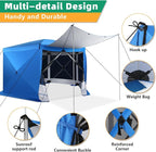COBIZI Pop Up Gazebo Screen Tent Screen House for Camping, 12x12 Screen Room with Mosquito Netting, Hub Tent Instant Screened Canopy with Carrying Bag and Ground Stakes, Blue