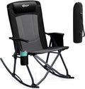 PORTAL Oversized Folding Rocking Camping Chair Portable Outdoor Rocker with High Back Hard Armrests Carry Bag, Supports 400 lbs