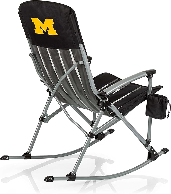 Picnic TIME NCAA Unisex-Adult NCAA Outdoor Rocking Camp Chair, XL Heavy Duty Camping Chair for Adults
