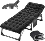 Slsy Folding Camping Cot for Adults with Pad, Padded Portable Sleeping Cots, Camp Bed with Carry Bag for Outdoor Travel, Beach, Hiking