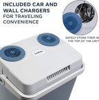 Ivation Electric Cooler & Warmer with Handle |27 Quart (25 L) Portable Thermoelectric Fridge For vehicles & Trucks| 110V AC Home Power Cord & 12V Car Adapter for Camping, Travel & Picnics