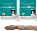 Quick Clot Gauze, First Aid Advanced Stop The Bleed Kit Combat Flexible Hemostatic Gauze-Bleed Stop Faster Wound Packing Medical,Survival Kit Supplies (3" x 12.5) (2)