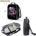 3 In 1 Funny Purple Monster Backpack for School Boys Lightweight Boys Bookbag Age 8-10 17 Inch Large Capacity Teens School Bag and Lunch Kit for Back to School Travel Hiking Rucksack