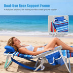SUNNYFEEL Beach Chairs for Adults 2 Pack 5 Position Lay Flat, Portable Folding Backpack Beach Chair Heavy Duty with Cooler Bag, Cup Holder for Outdoor/Lawn/Picnic, Foldable Camping Chair
