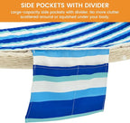 Lazy Daze Hammocks 2 Person Hammock Pad and Pillow Set, Double Polyester Quilted 78" x55" Replacement Pad for Rope Hammock, Ocean Stripes